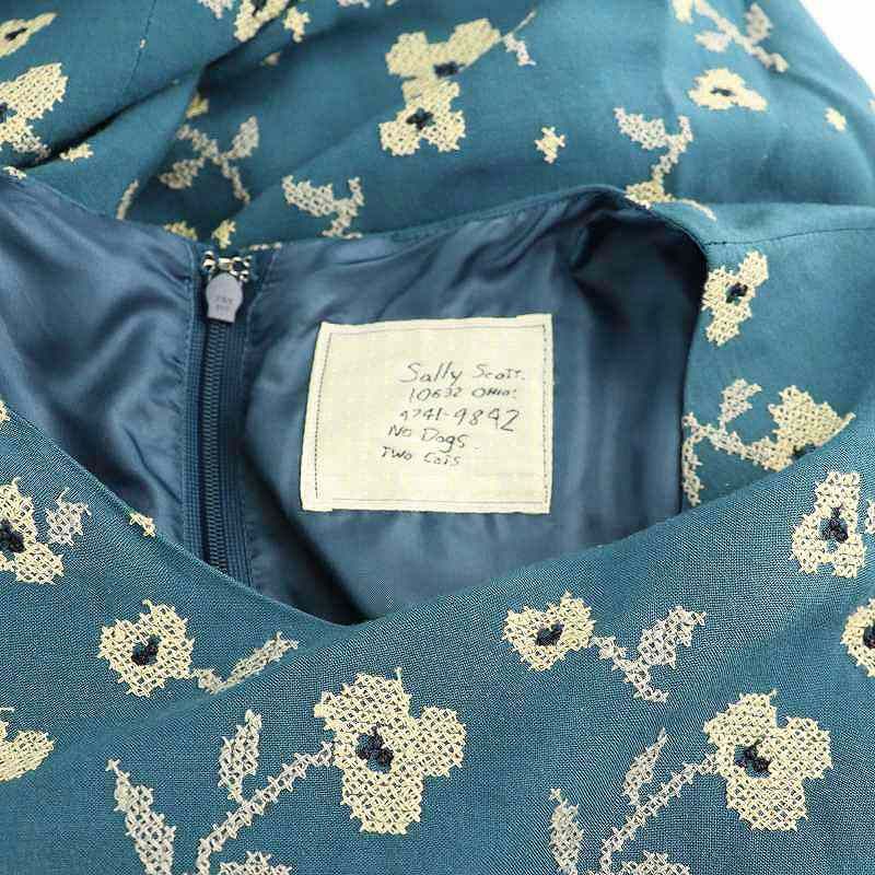 サリースコット Sally Scott 花柄刺繍 ワンピース ミモレ ロング