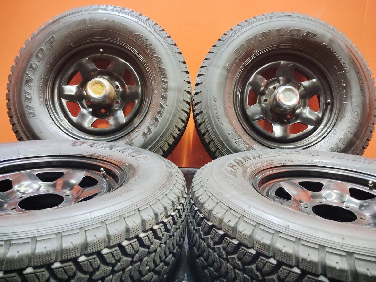 タイヤ走行短 DUNLOP GRANDTREK SJ5 235/80R16 バリ溝 スタッドレス スチールホイール 16インチ 6J6HPCD139.7+35 ランクル ナロー (KTN371) タイヤ走行短 DUNLOP GRANDTREK SJ5 235/80R16 バリ溝 スタッドレス