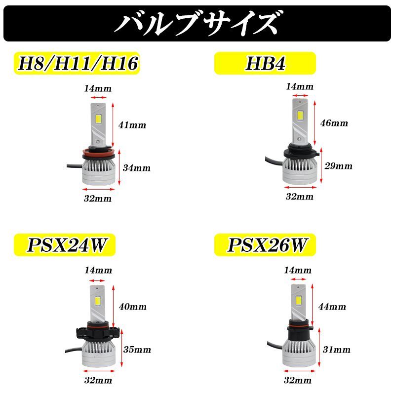 LEDフォグランプ】 爆光 明るい 2色切り替え H8 H11 H16 HB4 PSX24W
