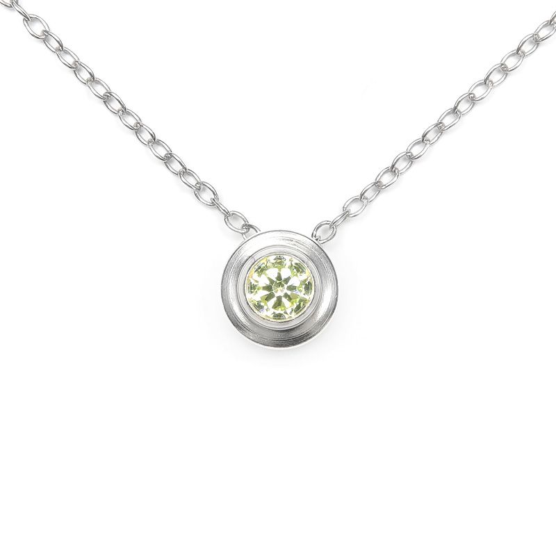 SILVER925 キュービックジルコニア ペンダントトップ 6.6mm［ライム