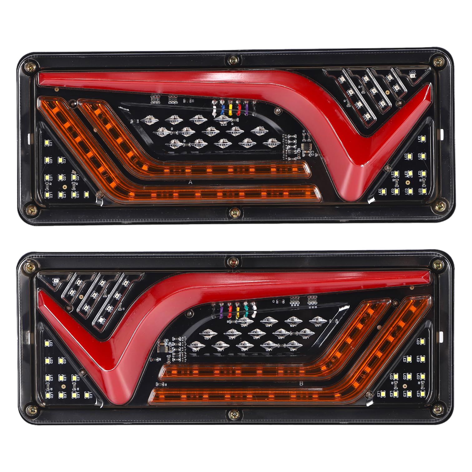 Kanoan V字型 トラック LED テールランプ 左右セット 流れる 