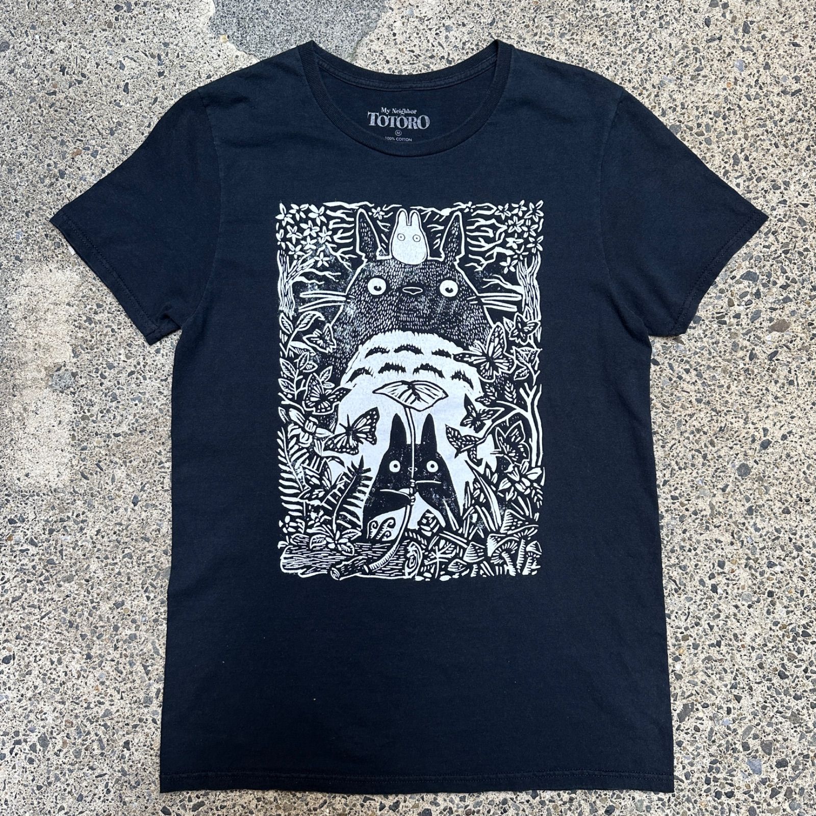 となりのトトロ Tシャツ 黒 ジブリ 映画T ムービー アニメ となりのトトロ Tシャツ ジブリ ムービーTシャツ アニメT (T