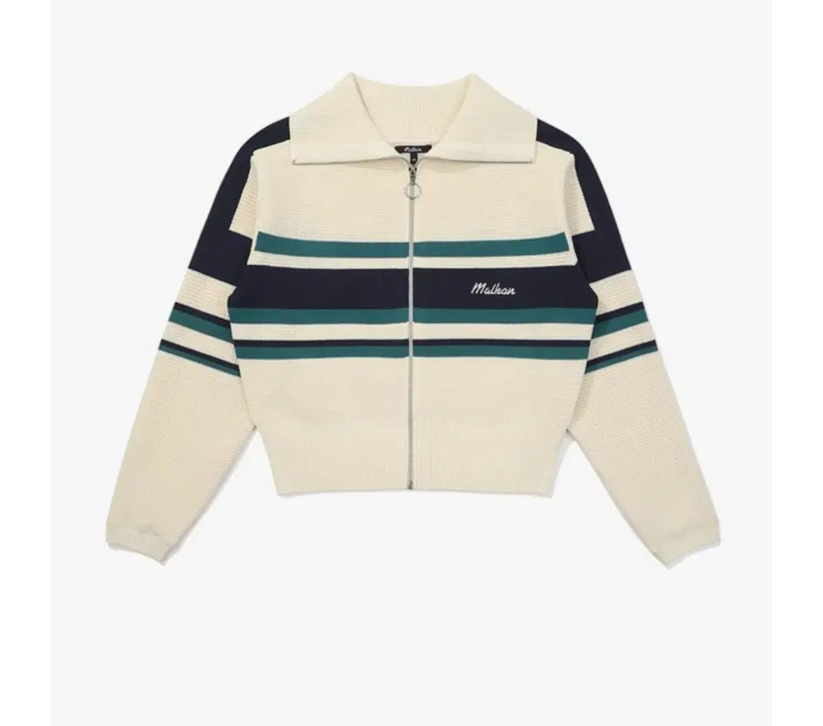 マルボンゴルフ ストライプ ジップアップ ニット カーディガン
