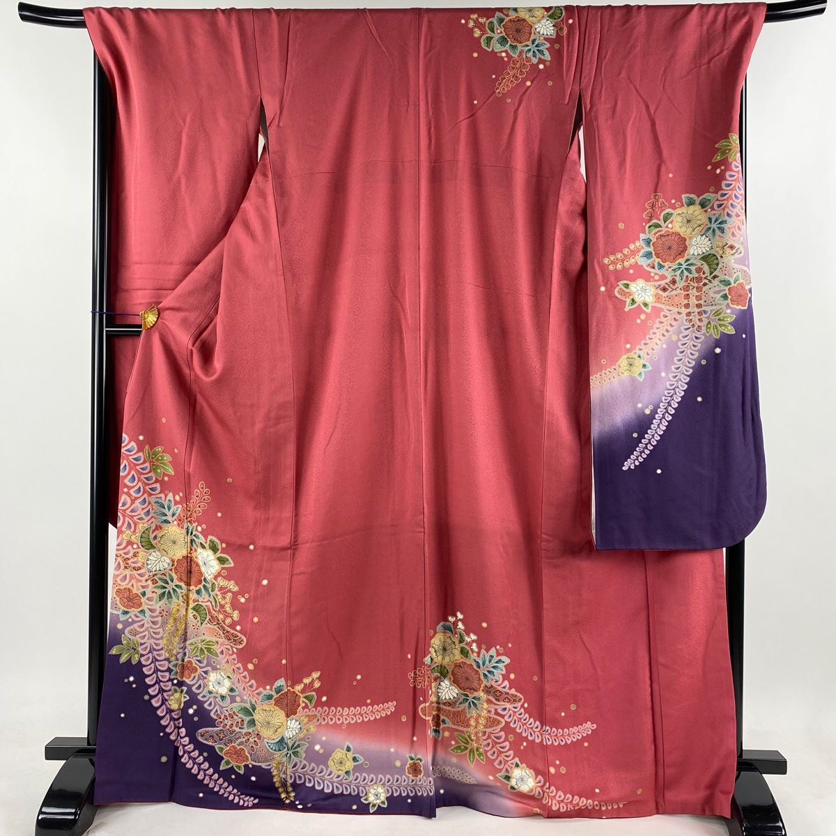 在庫一掃】 振袖 身丈168cm 裄丈70.5cm L 袷 辻が花柄 金彩