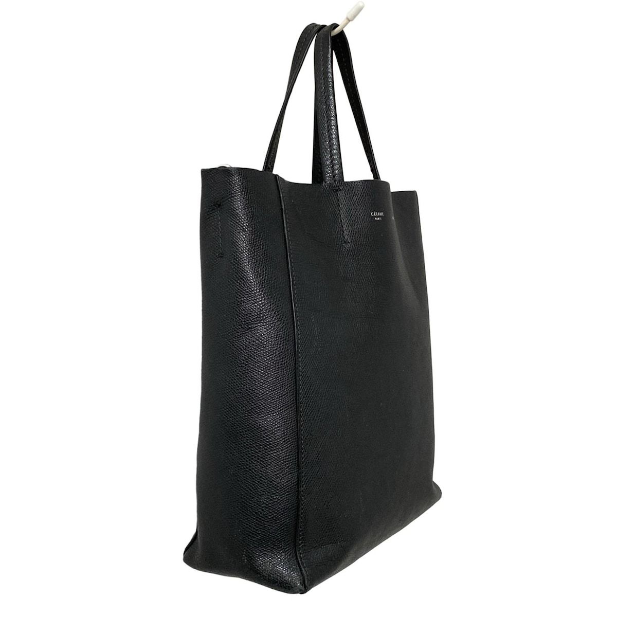 お値下げ新型ロゴ　CELINE ブラック レザー トートバッグ　バーティカルカバ CELINE(セリーヌ) バーティカルカバ トートバッグ トートバッグ