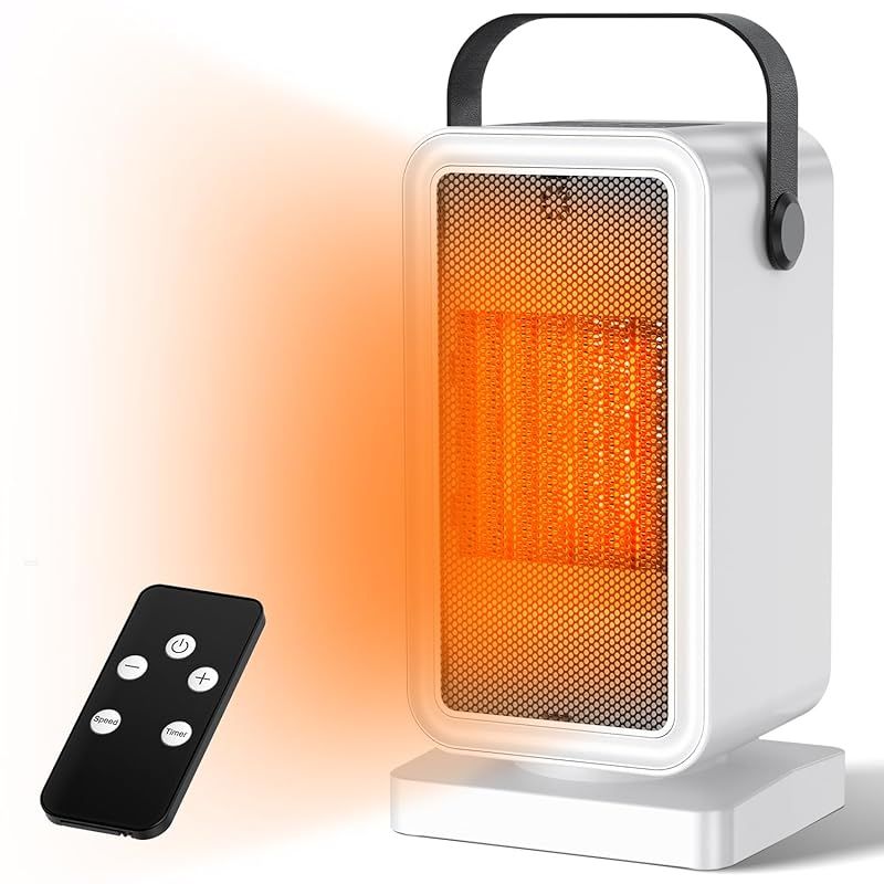 BOTISONE セラミックヒーター 小型 2025冬新登場 2秒瞬暖 ECO知能恒温-節電対策 PTC セラミックファンヒーター 15-35℃恒温 2段階温風切替 1-12Hタイマー機能 リモコン付き マイナスイオン 55℃で安全自動停止-O 1