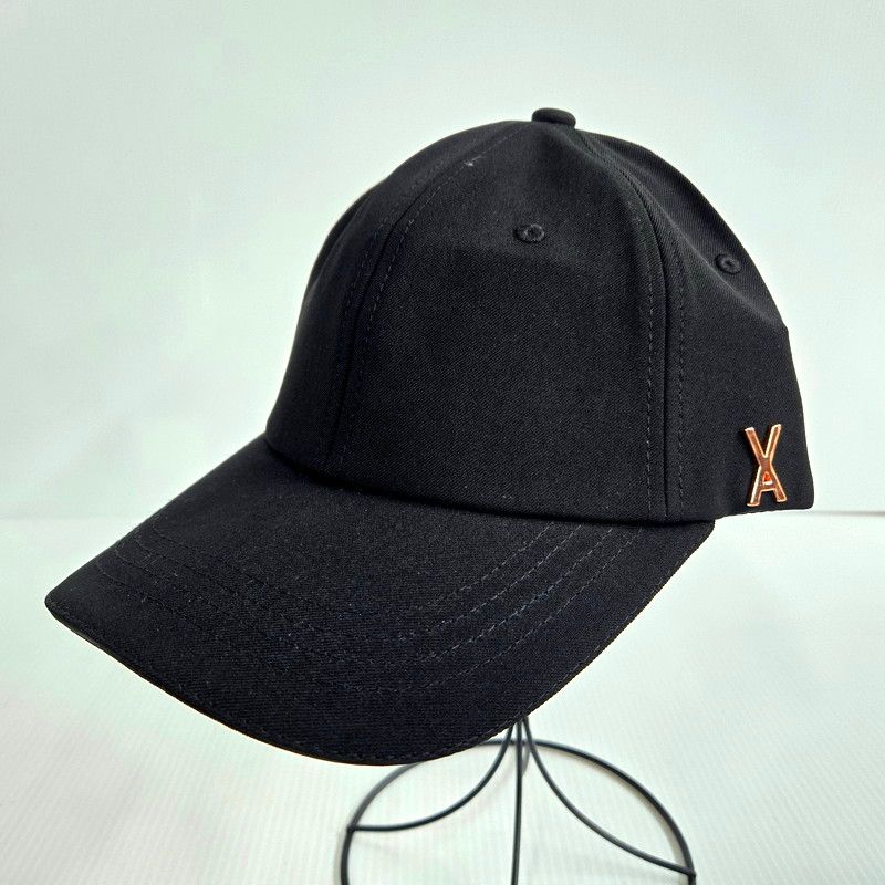 【中古美品】 VARZAR ROSE GOLD STUD OVER FIT BALL CAP バザール ベースボール キャップ 帽子 服飾雑貨 サイズ：F カラー：ブラック メンズ/レディース 【185-241222-ay-32-izu】