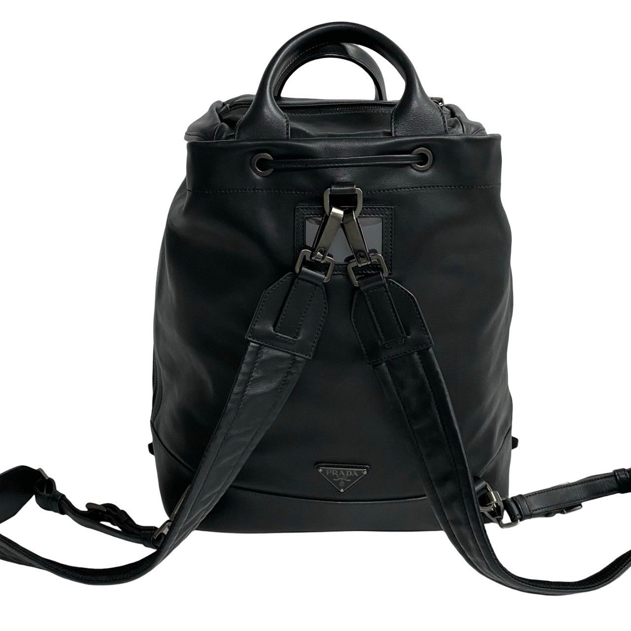 【極希少】PRADA プラダ ビジネス バッグ 2way 三角ロゴ レザー 黒 PRADA 極 美品 希少品 プラダ 三角ロゴ 金具 サフィアーノ