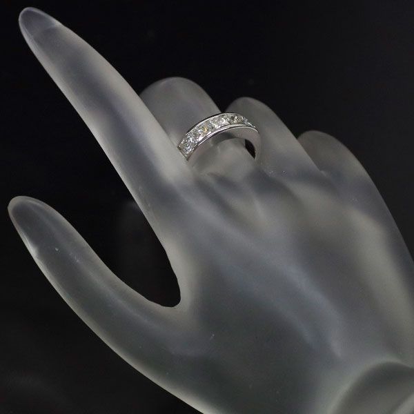 やわらぎ】Pt900 プリンセスカット ダイヤモンド エタニティ リング