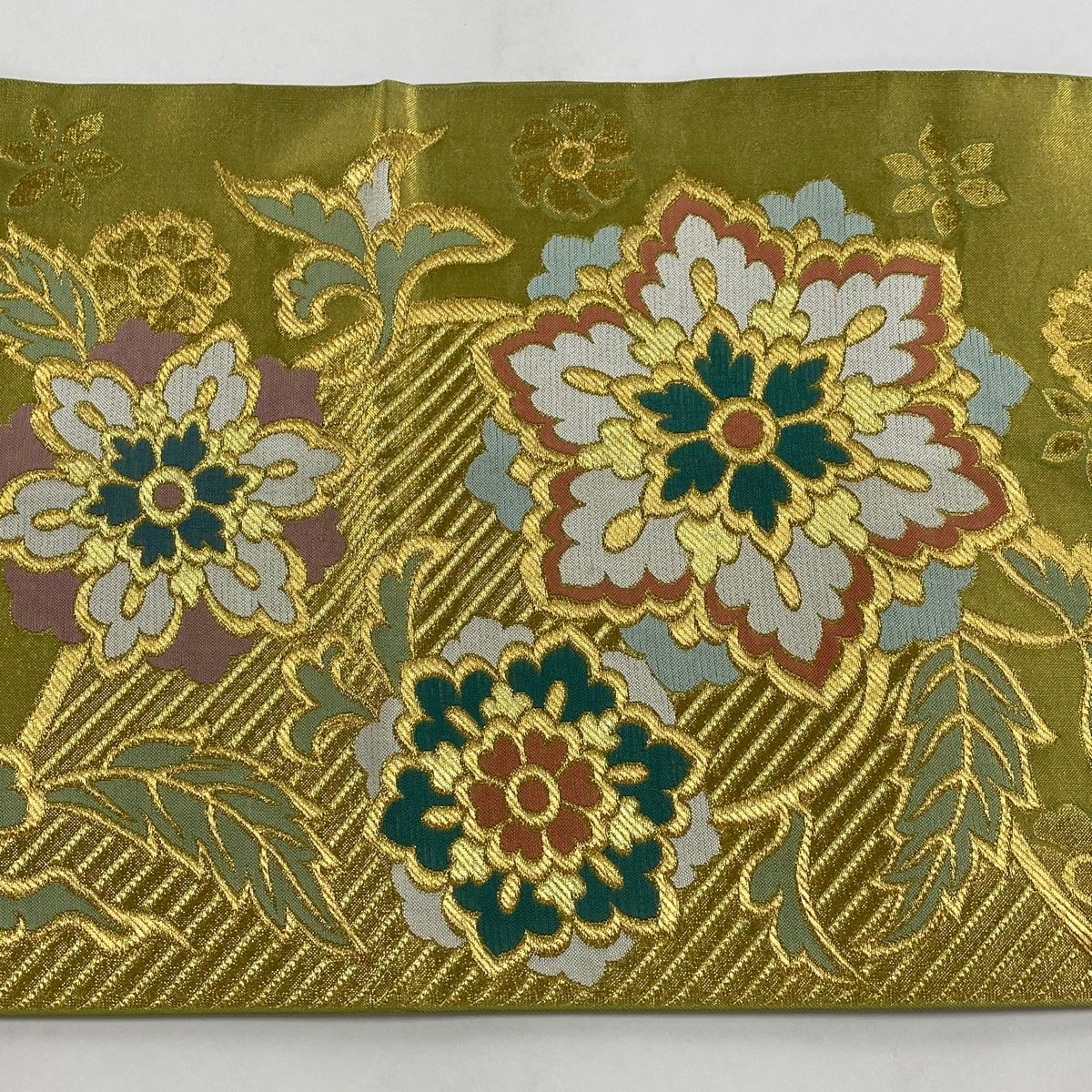 【信頼】 振袖向き 落款 川島織物 逸品 美品 袋帯 本袋 金糸 草花あ 華文 着物・浴衣