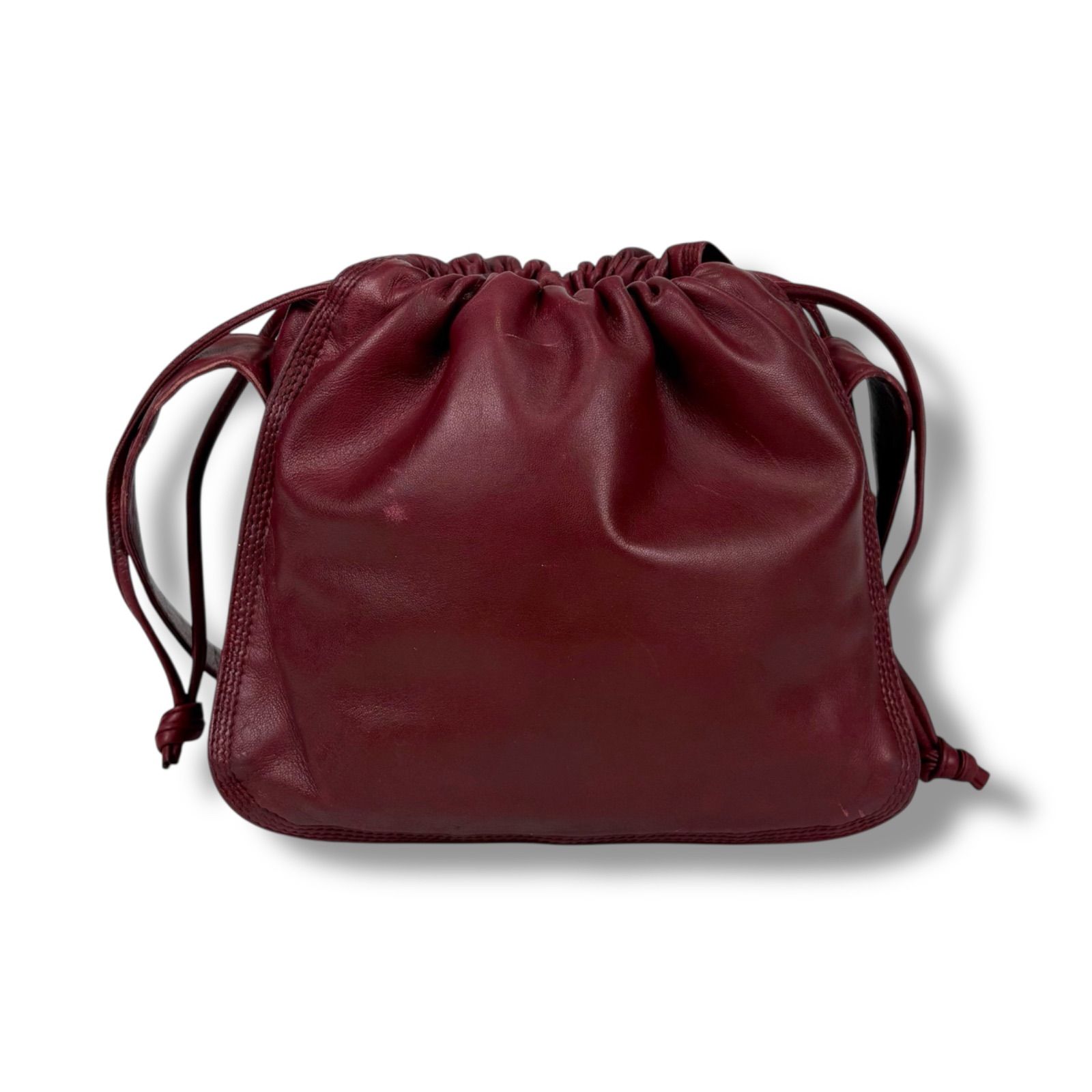 ロエベ LOEWE ショルダーバッグ 巾着型 レッド ボルドー ナッパ ロエベ LOEWE ショルダーバッグ 巾着型 レッド ボルドー ナッパ