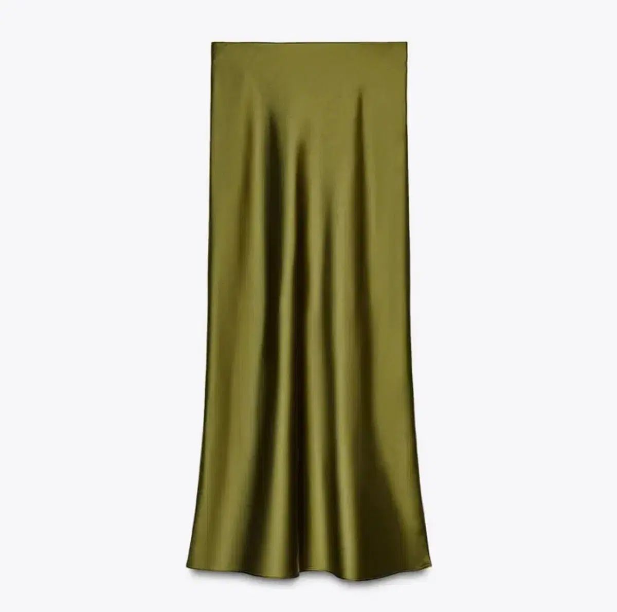 ZARA ザラ サテン スカート ミディ丈 ダーク オリーブ xs