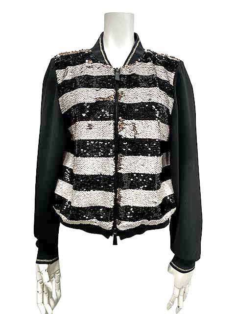 MARELLA マレーラ ジャケット ブラック USA6 薄手ジャケット スパンコール IJ42＿S23＿セルモアから ＿s-0530-r23