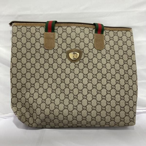 中古】オールド GUCCI プラス GG柄 シェリーライン トートバック
