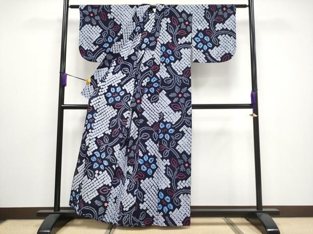 平和屋着物 上 夏物 浴衣 有松鳴海絞り 枝花文 綿 CYAA3193s5