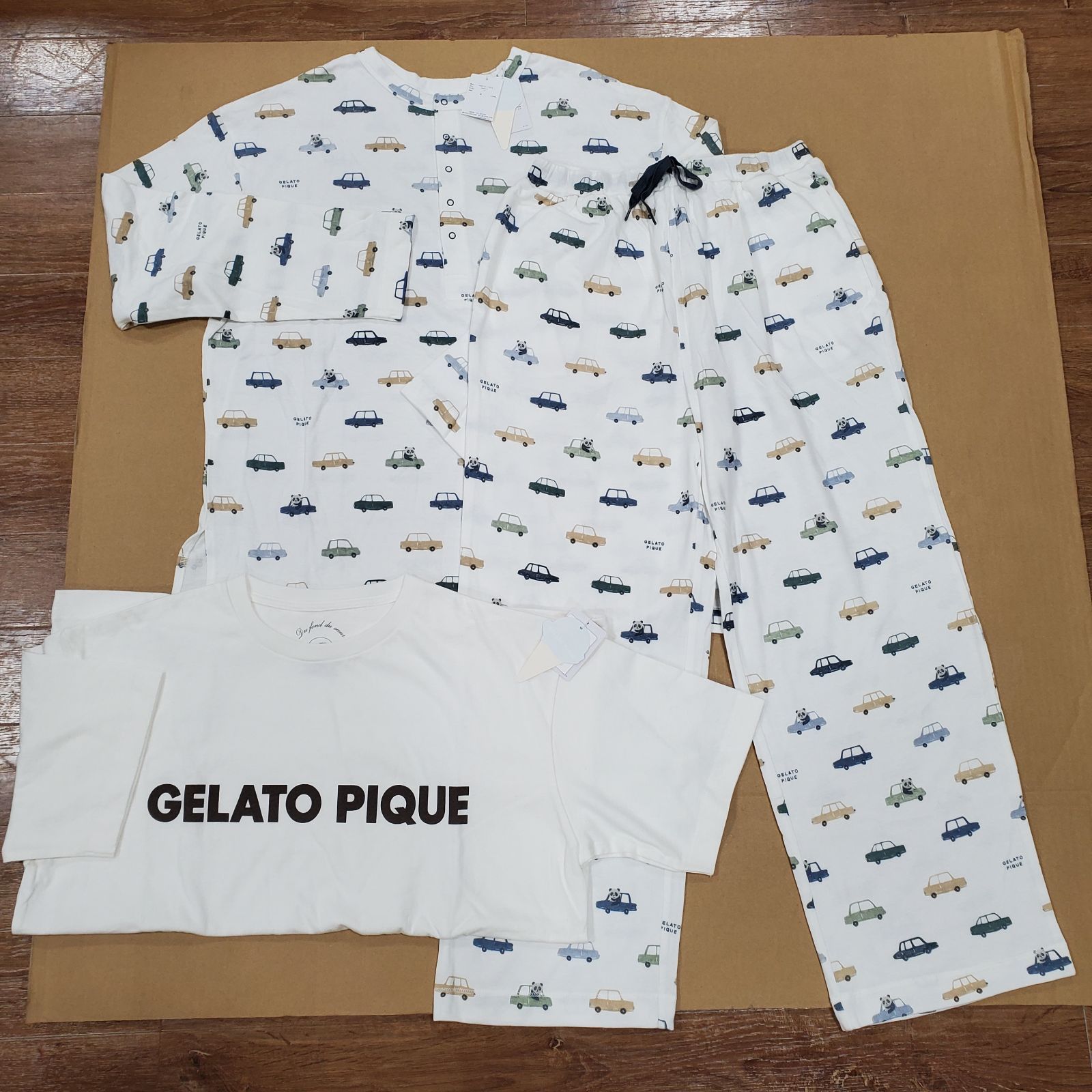 EL6】GELATO PIQUE ジェラートピケ パンダ 車 ロゴ キッズ