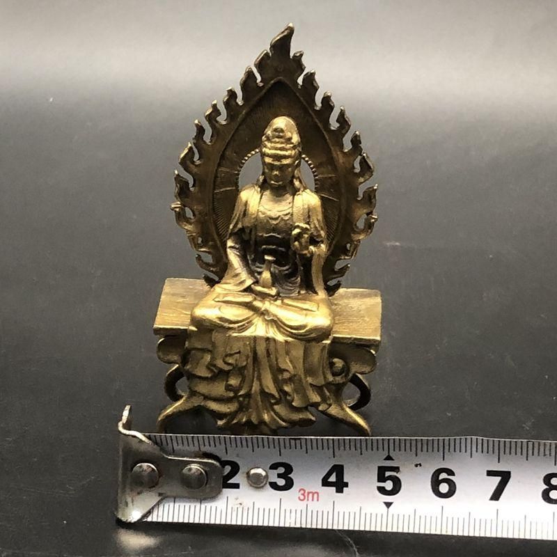 仏教美術 仏像 坐蓮観音菩薩仏像 銅製 銅器 工芸品 置物 坐蓮観音菩薩仏像 銅細工 仏教美術 装飾品 工芸品 美術品 置物