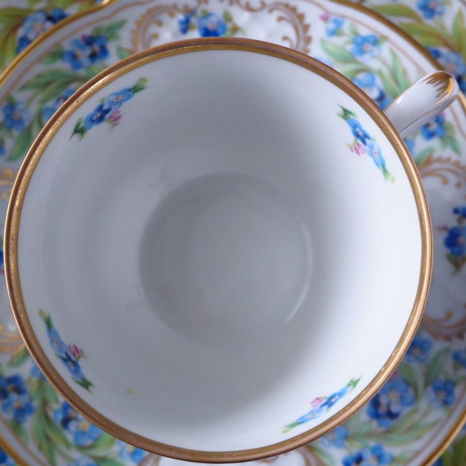 美品 シューマンババリア 勿忘草 トリオ ティーカップ＆ソーサー