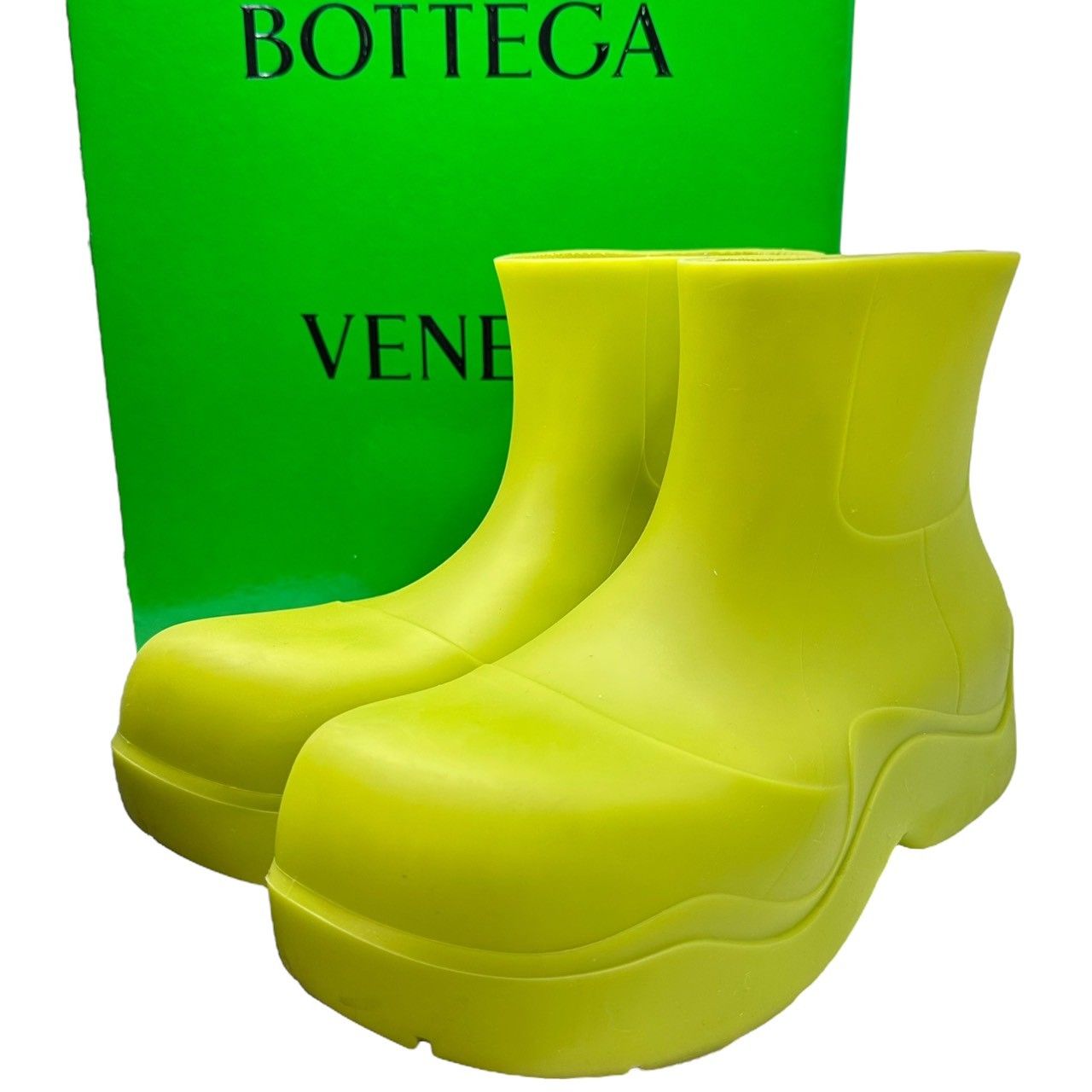 BOTTEGA VENETA ボッテガヴェネタ Paddle Boots パドル ブーツ 42 27cm程度 グラス グリーン レイン ラバー