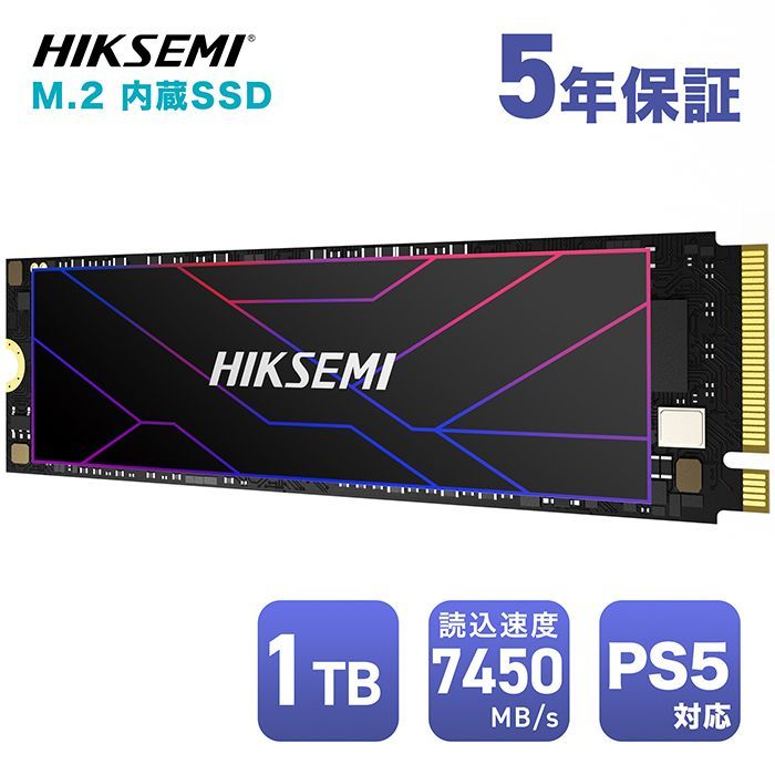 HIKSEMI 1TB NVMe SSD PCIe Gen 4.0×4 DRAM搭載 最大読込 7 450MB|s 最大書込 6 600MB|s PS5対応 M.2 Type 2280 HS-SSD-FUTURE-1024G