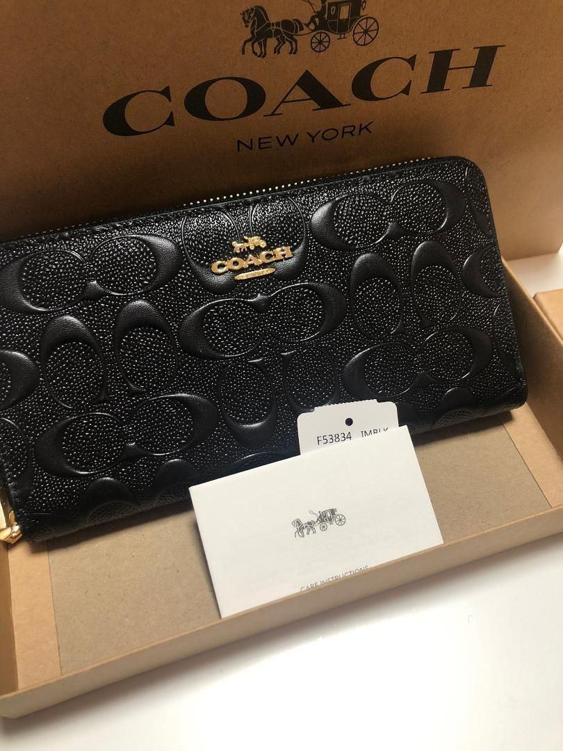 ✨COACH コーチ 長財布 シグネチャー ブラック 黒✨【匿名配送