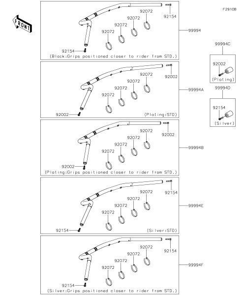 カワサキ バルカンS ハンドルバー メッキ スタンダード HANDLE PLATING 99994-0544 KAWASAKI純正 Genuine JDM ♥ メーカー純正品