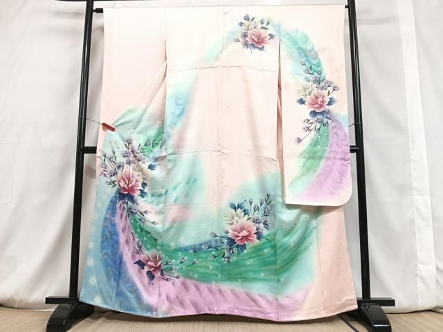 美品 豪華振袖 三つ紋 人物風景文 手描き 十二単 暈し染め 金彩 幾久重袖 美品 豪華振袖 三つ紋 人物風景文 手描き 十二単 暈し染め 金彩