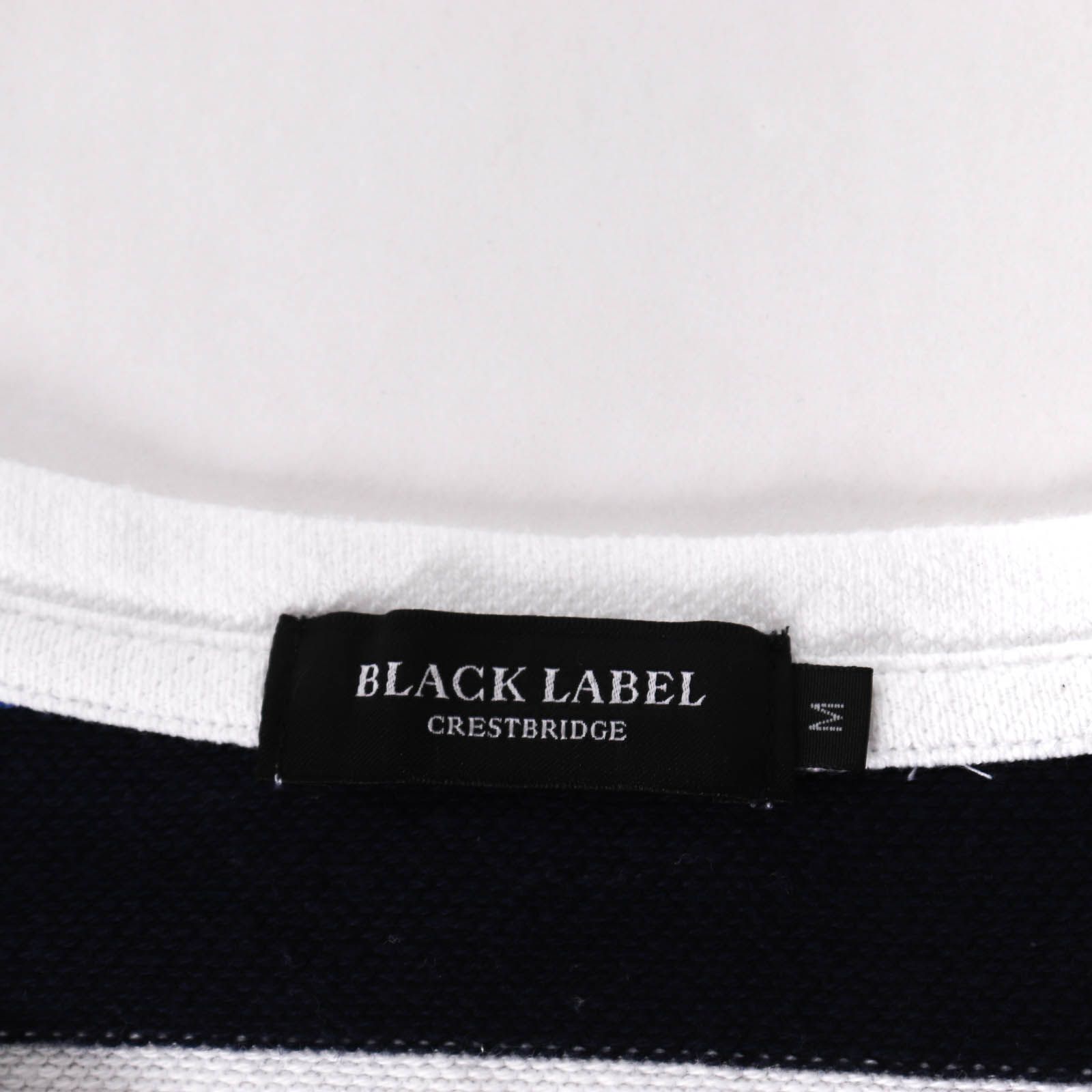 ブラックレーベル・クレストブリッジ Tシャツ 長袖 コットン100% マルチボーダー トップス メンズ Mサイズ ホワイト BLACK LABEL