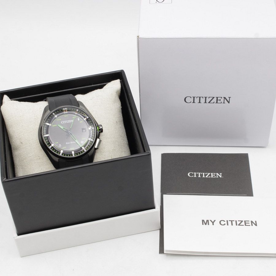 美品】CITIZEN Eco-Drive Bluetooth BZ4005-03E ブラック×グリーン 