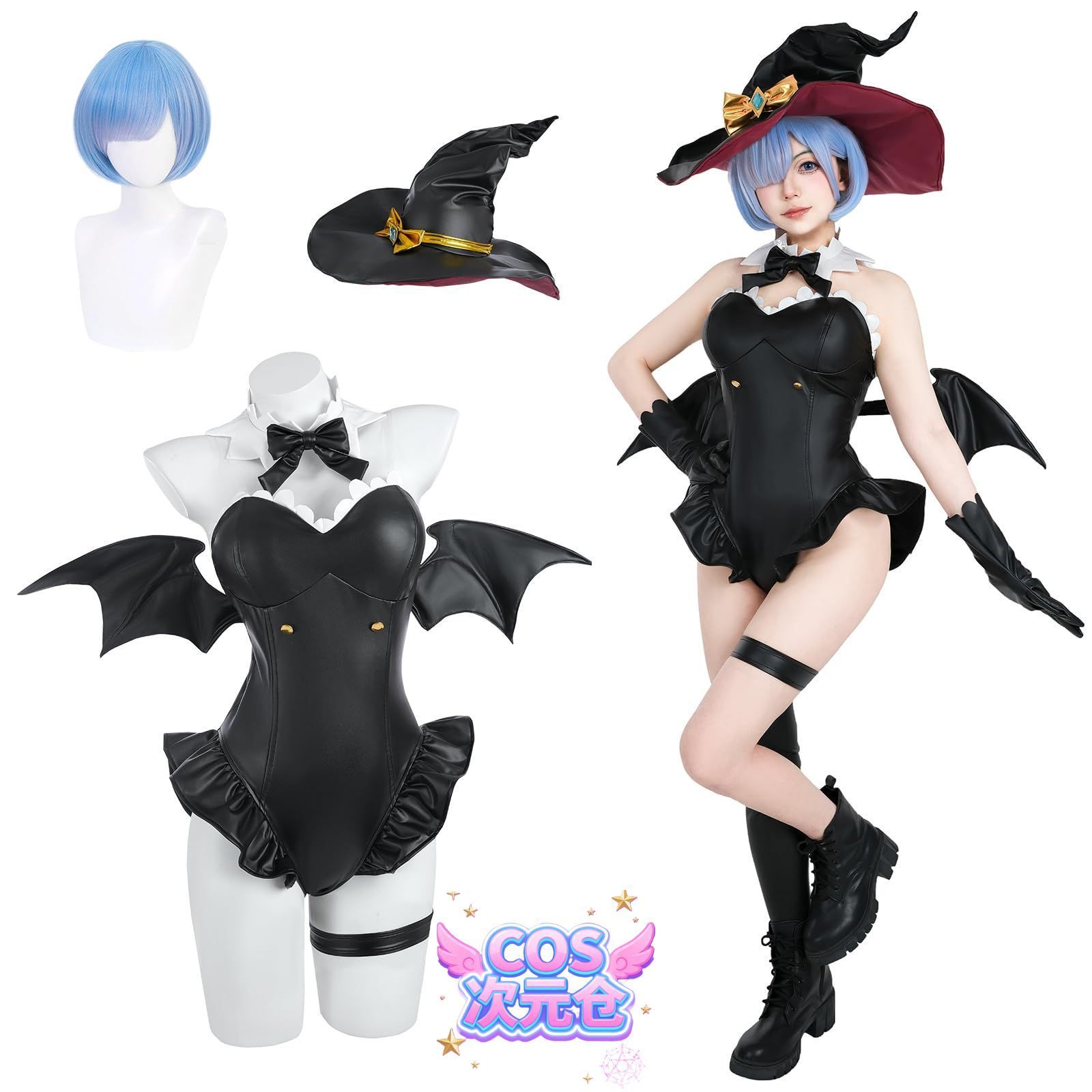 レム 幻夜の魔法使い ウィッグ付き 神併 Re ０から始まる異世界生活 コスプレ ウィッグ付き レム ラム エミリア 菜月昴 コスプレ メイド服 リゼロ コスプレ衣装 大人用