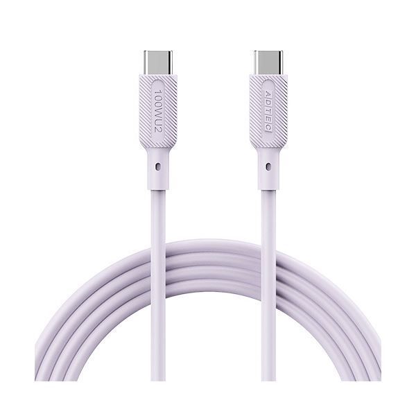 まとめ アドテックUSB2.0 Type-C to C ケーブル 100W出力 パープル 1m APC-V1010SCC-U2-PU 1本 ×5セット