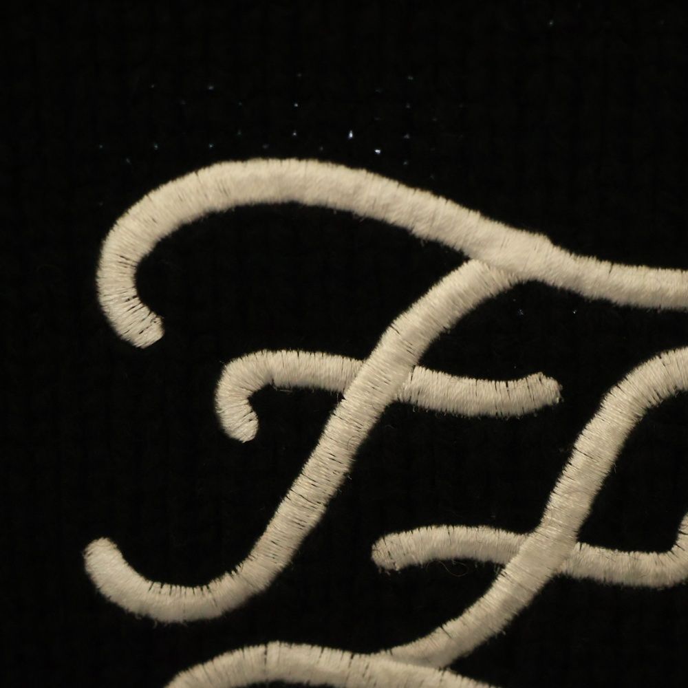 FENDI フェンディ FF刺繍 カリグラフィ ウール ハイネック ニット セーター ブラック レディース FZY891 AA5B FENDI (フェンディ) FF刺繍 カリグラフィ ウール ハイネック