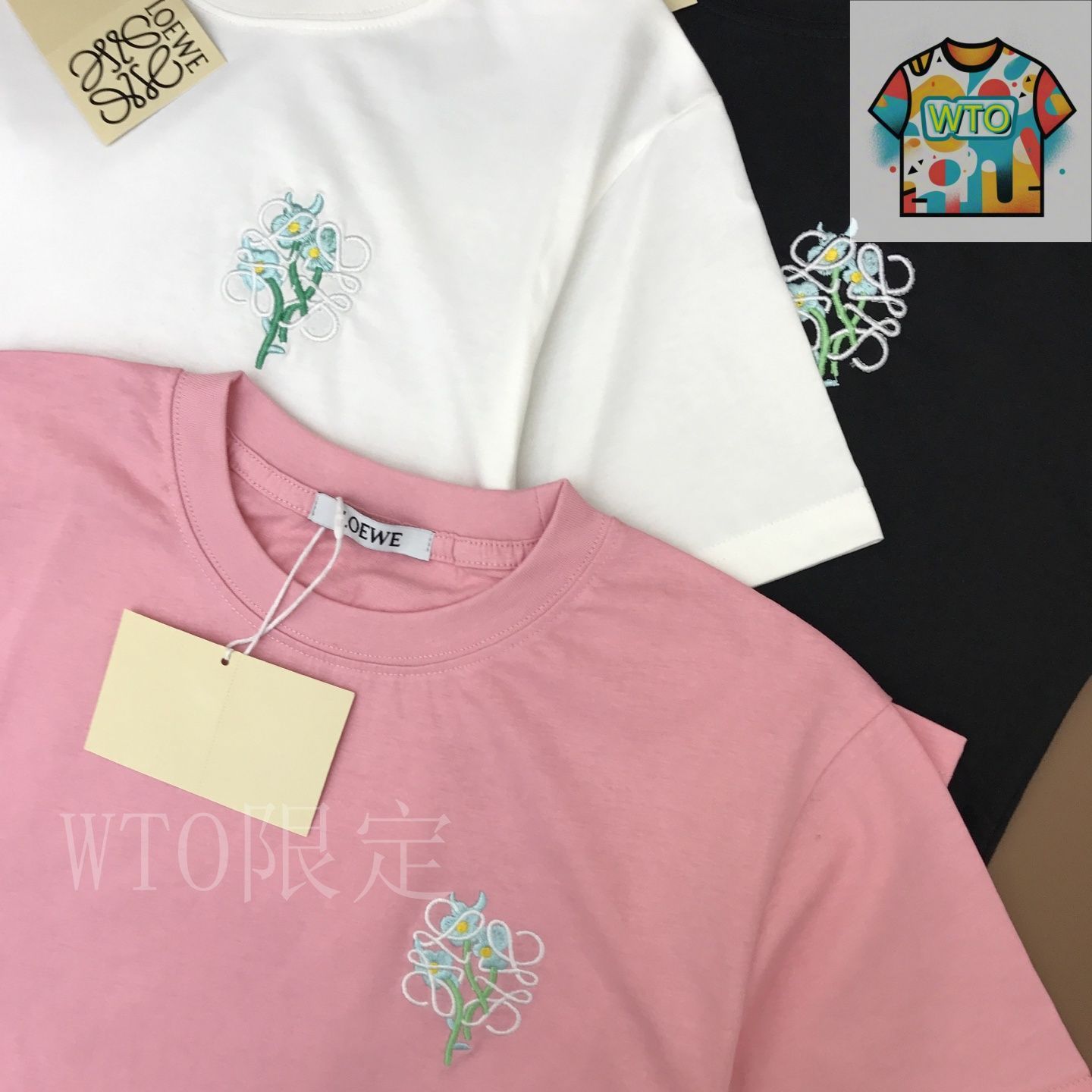 LOEWE ★ フローラル刺繍 Tシャツ LOEWE (ロエベ) 22AW ANAGRAM FLOWERS T-SHIRT アナグラム