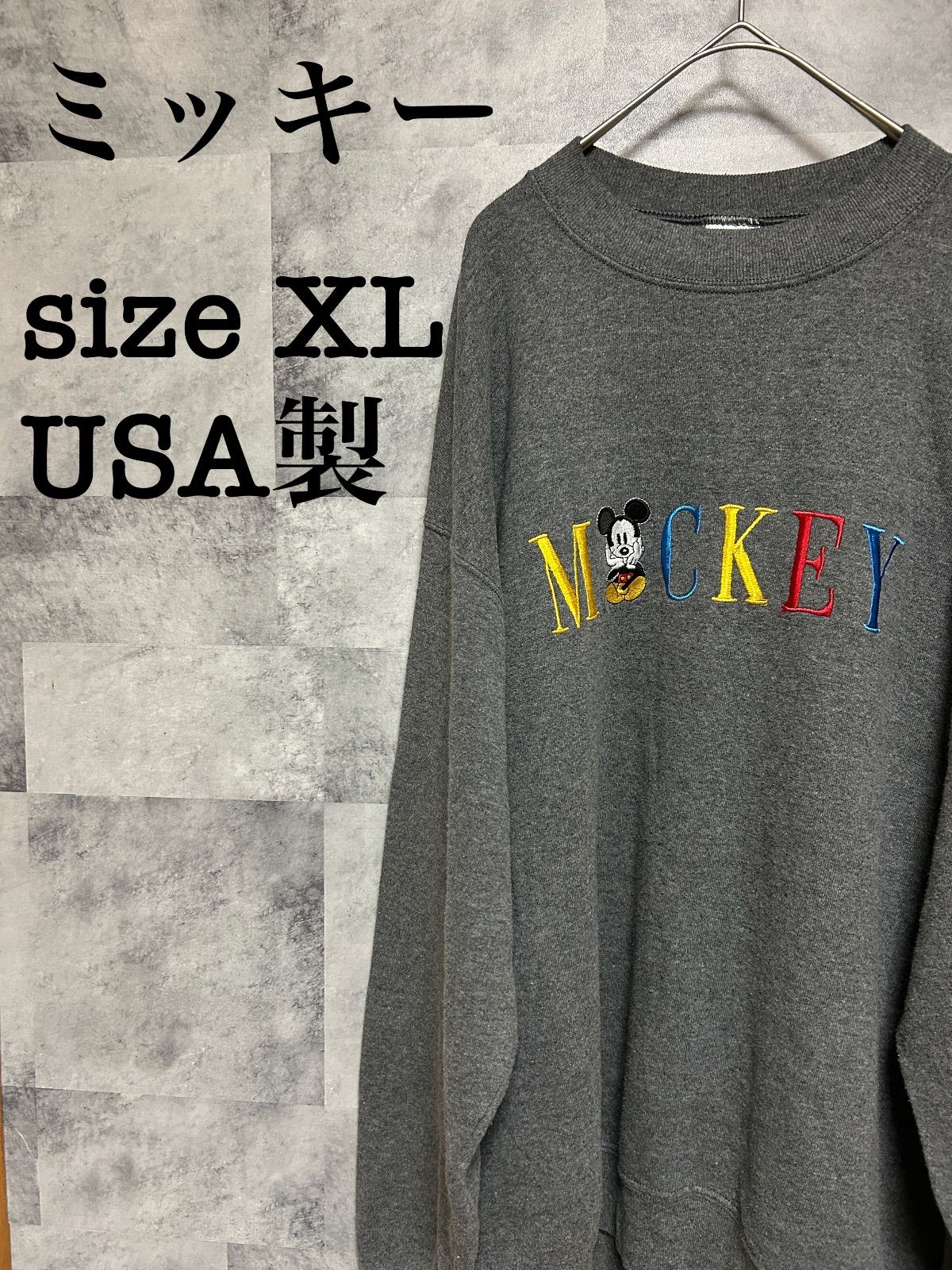 古着 90年代 MICKEY - CO MICKEY MOUSE ミッキーマウス キャラクタースウェットシャツ トレーナー XL