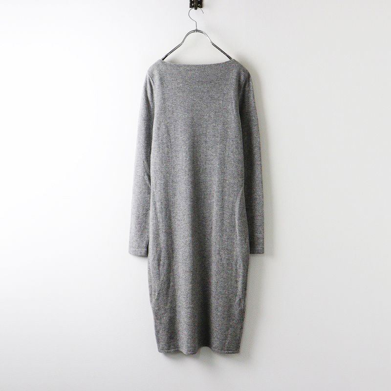 セイ TSE カシミヤ100％ ニット ボートネック ワンピース S ライトグレー プルオーバー 長袖 ロング 2400014194579