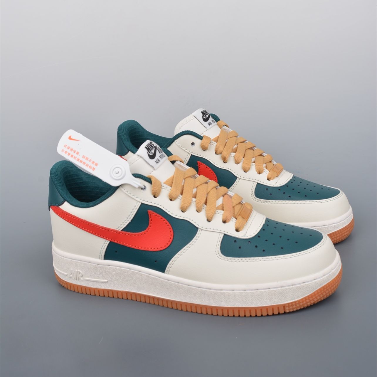 新品 Nike Air Force 1 low 07 ホワイト/グリーン/レッド 男女兼用 23cm-28cm エアフォース FD9063-163