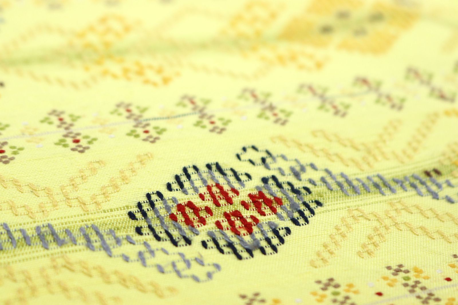 ona4542 沖縄県 読谷山 花織 手織り 九寸 名古屋帯 お仕立て付き 2