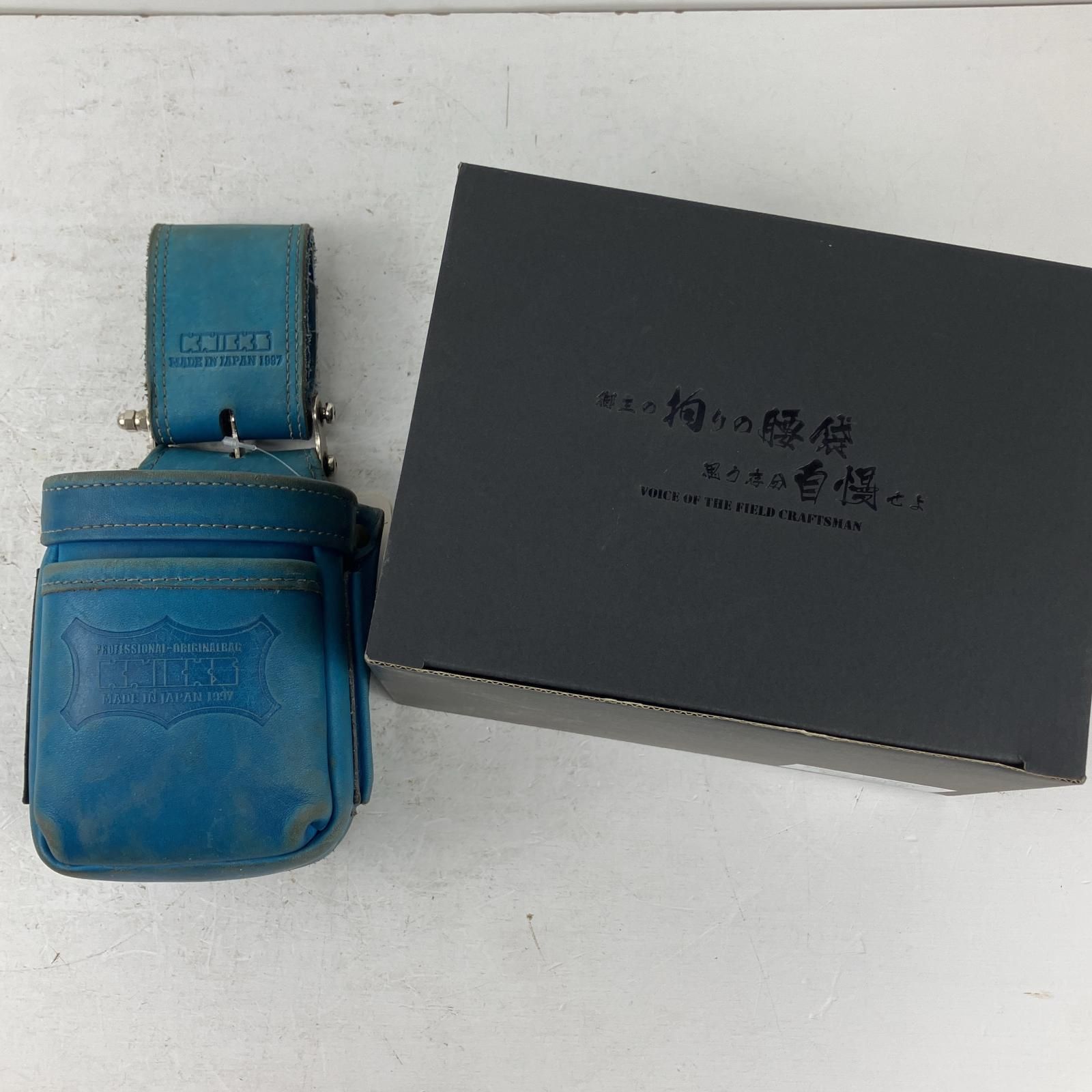 ЗЗKNICKS 最 硬式グローブ革小物腰袋 KGBL-201VADX ブルー