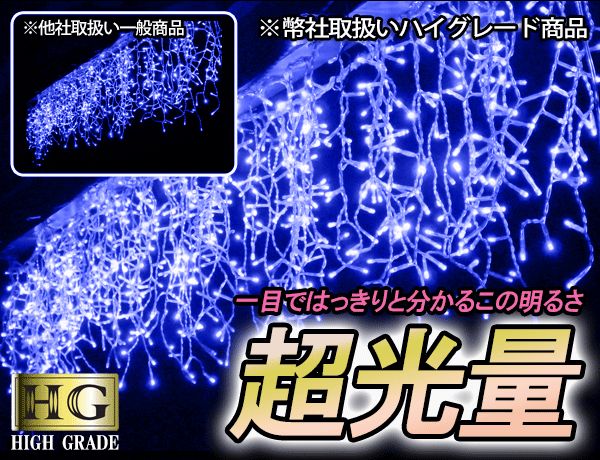 432球 つらら LEDライト 氷柱 イルミネーション クリスマス 透明配線 ブルー 本体 ジョイント コントローラタイプ 防水 ハイグレード 連結可 コントローラー別売 宅急便