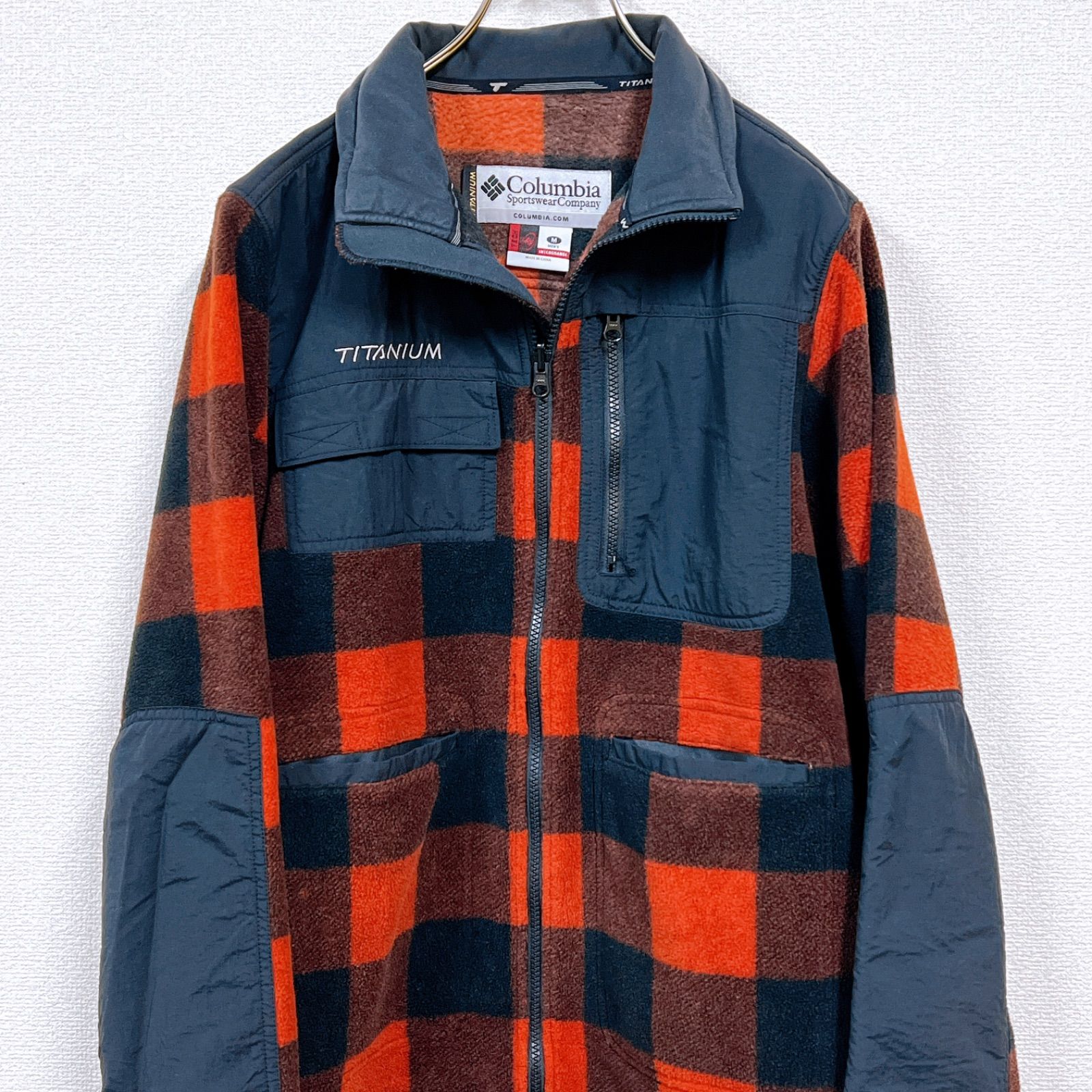 美品】Columbia TITANIUM コロンビア ブラック レッド チェック柄 