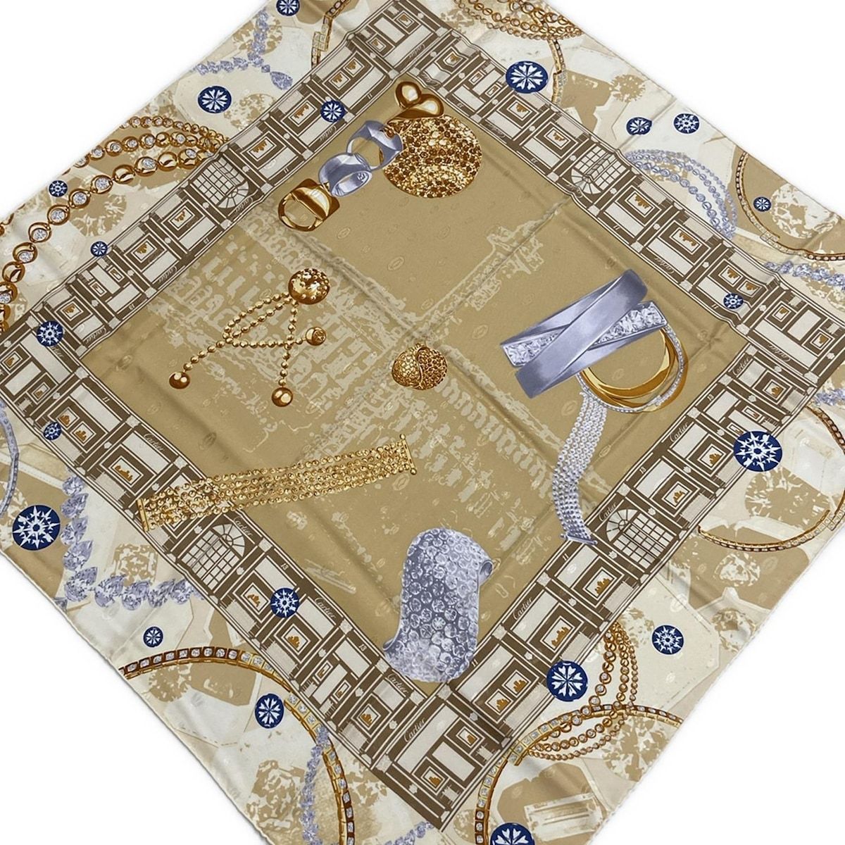 Cartier(カルティエ) スカーフ - ベージュ×ブラウン×マルチ ジュエリー  