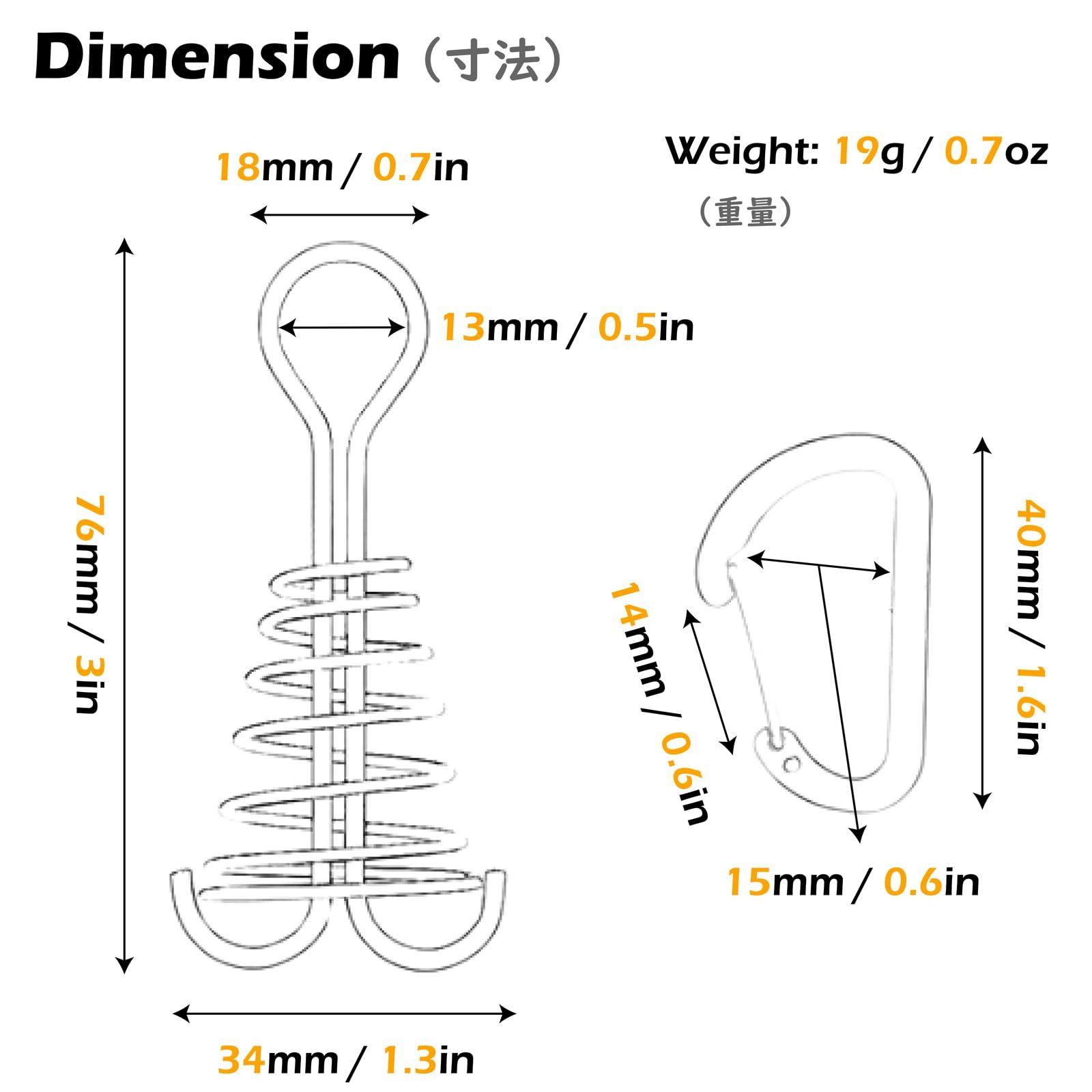 人気商品】テント ペグ キャンプ フック アウトドア 留め具 カラビナ