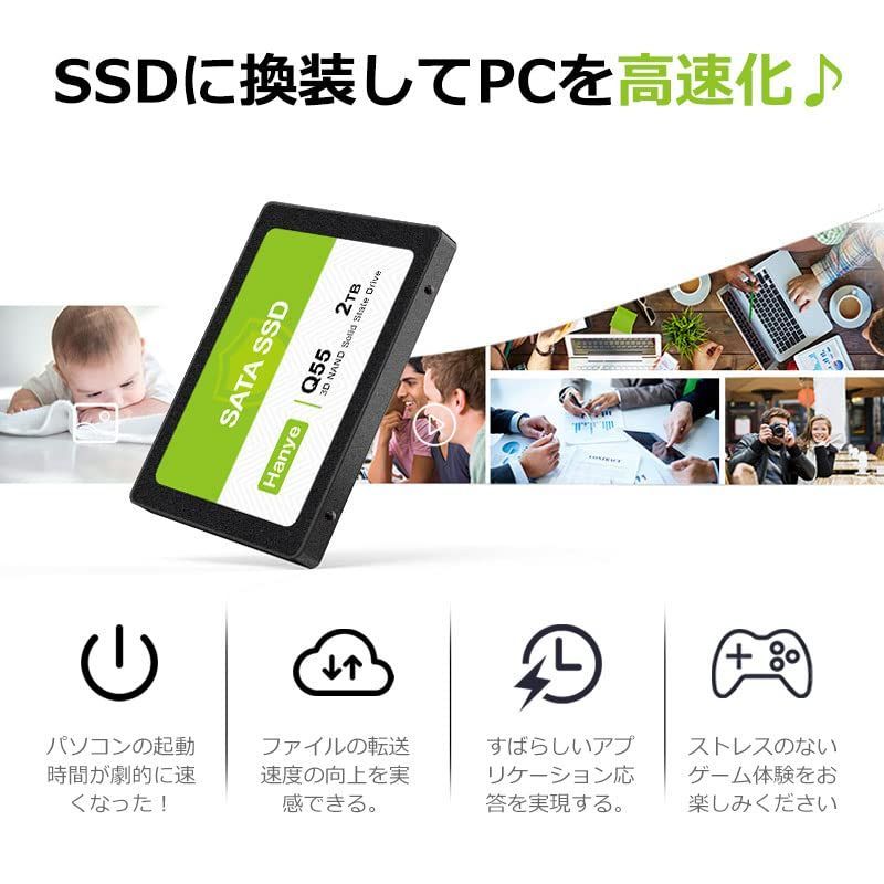 Hanye 内蔵型 SSD 2TB 2.5インチ 7mm SATAIII 6Gb - メルカリ