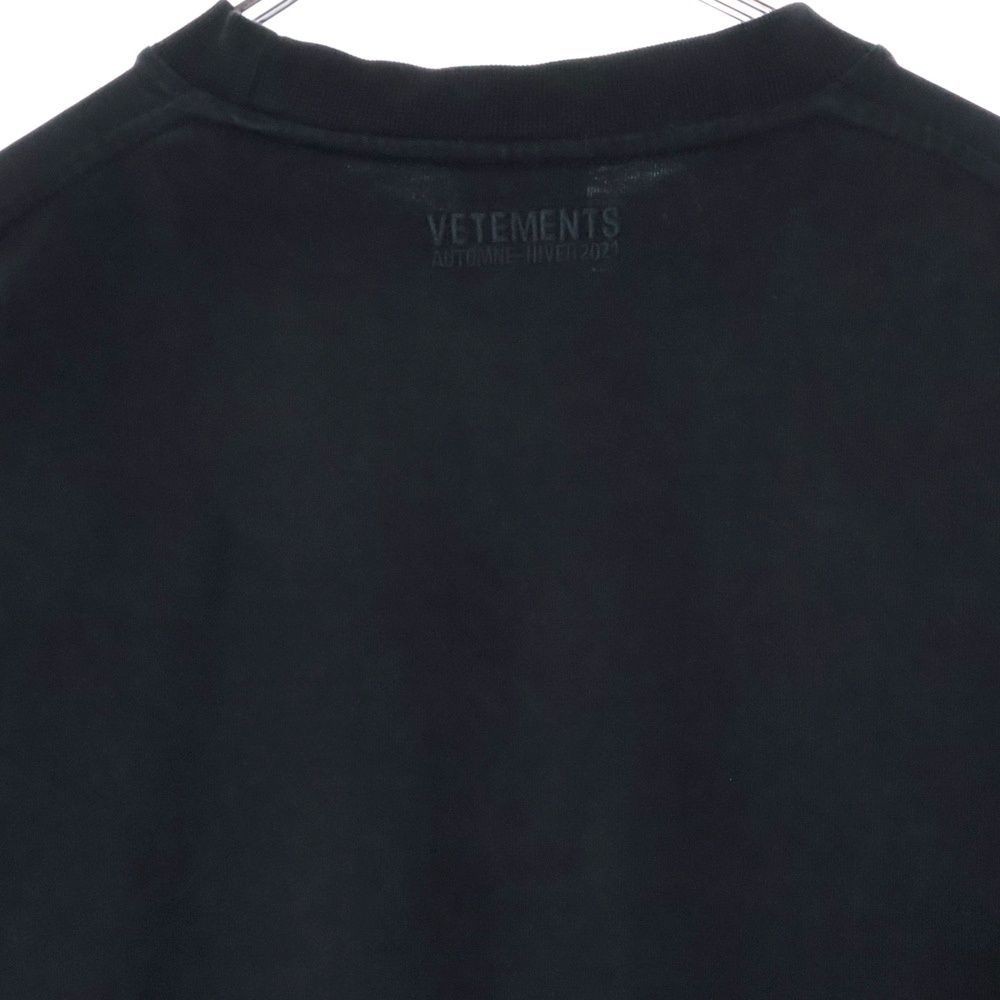 vetements ロングTシャツ　黒　ブラック Tシャツ ロング VETEMENTS(ヴェトモン) - 海外通販のBUYMA