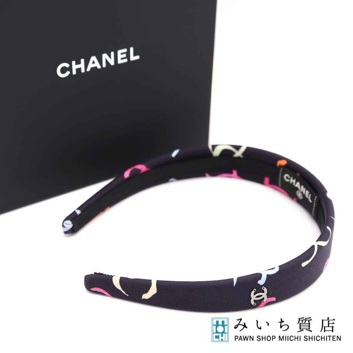 CHANEL シャネル カチューシャ AAA021 ブラック マルチ ヘアアクセサリー レディース 箱有 25k519-1