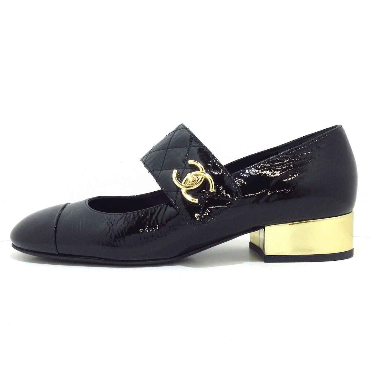 CHANEL シャネル パンプス 37 1|2 C レディース - G39732 黒 レザー