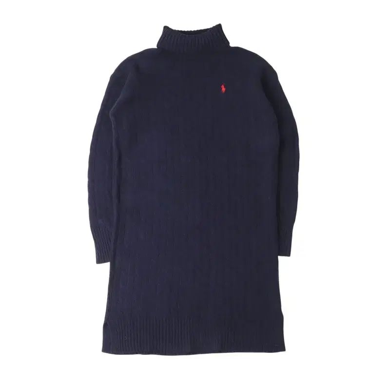 ラルフローレン カシミヤ混 ケーブルニットロングワンピース ネイビー