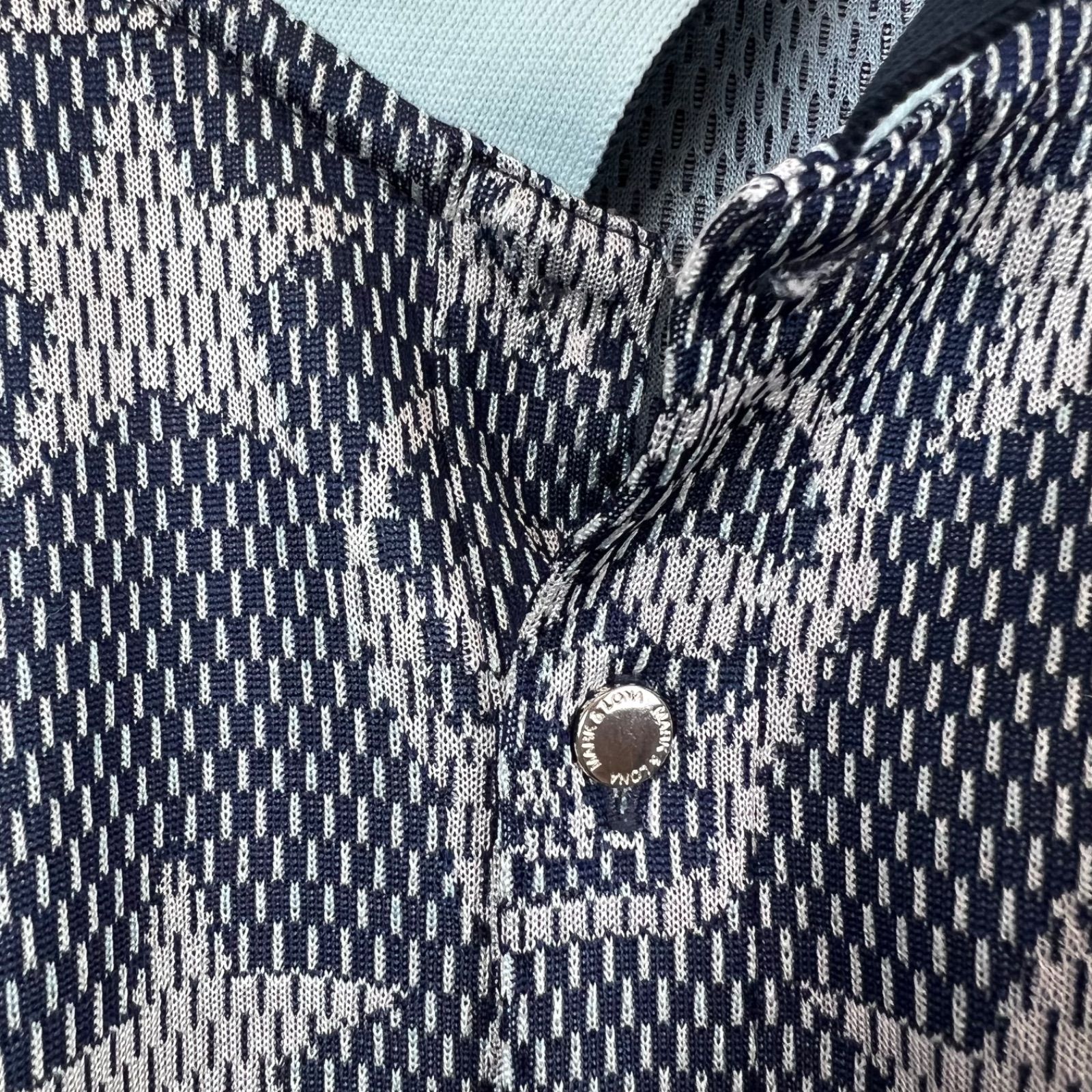MARK&LONA ゴルフ ペイズリー柄 ポロシャツ S相当 46 MARK&LONA 19ss Rewind Mesh Polo MLM-9A-AP05 navy 46 M GOLF