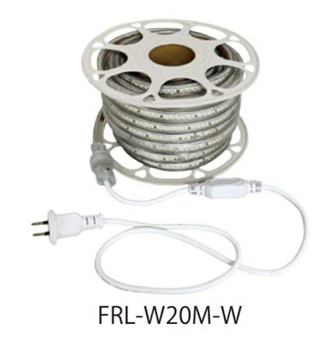 富士倉 LEDロープライト 両面発光 白 ２０ｍ 電源付 FRL-W20M-W 屋外用防雨型 作業灯 トンネルの仮設灯 倉庫 安全対策 防犯対策