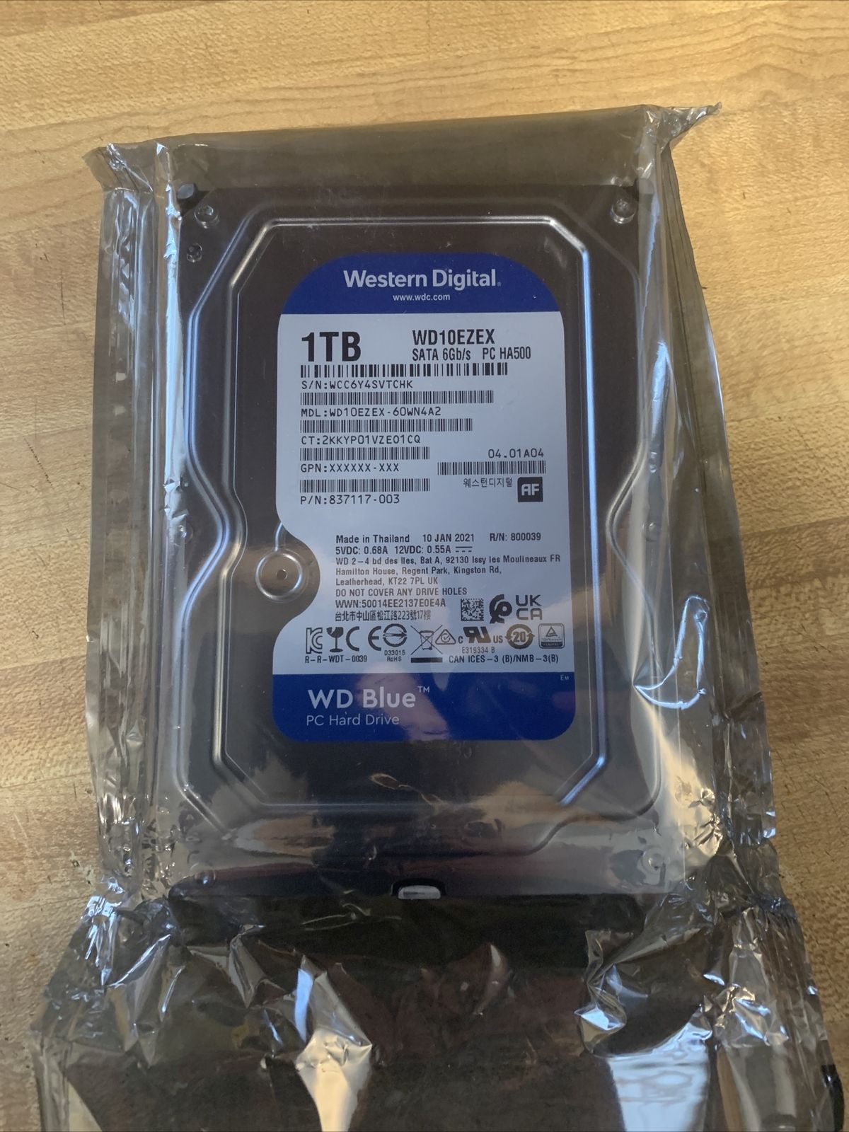 Western Digital Western Digital WD10EZEX 1TB 3.5 SATA III デスクトップ ハードドライブ